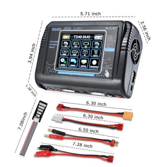 Wholesale HTRC T240 Battery Charger Dual Channel High Power AC 150W 240W for Liion LiFe LiHV NiCd NiMH PB Smart Battery